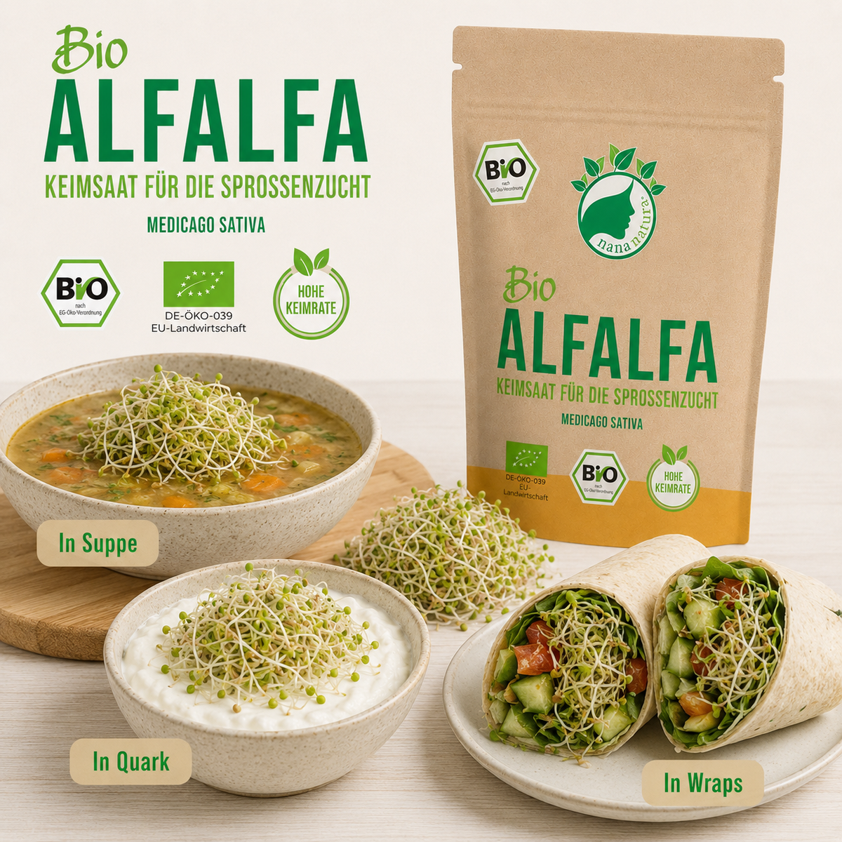 Bio Alfalfa Keimsaat 180g