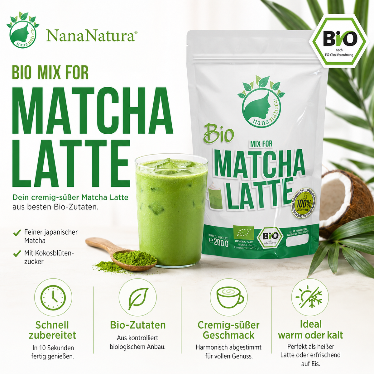 Bio Mix for Matcha Latte 200g