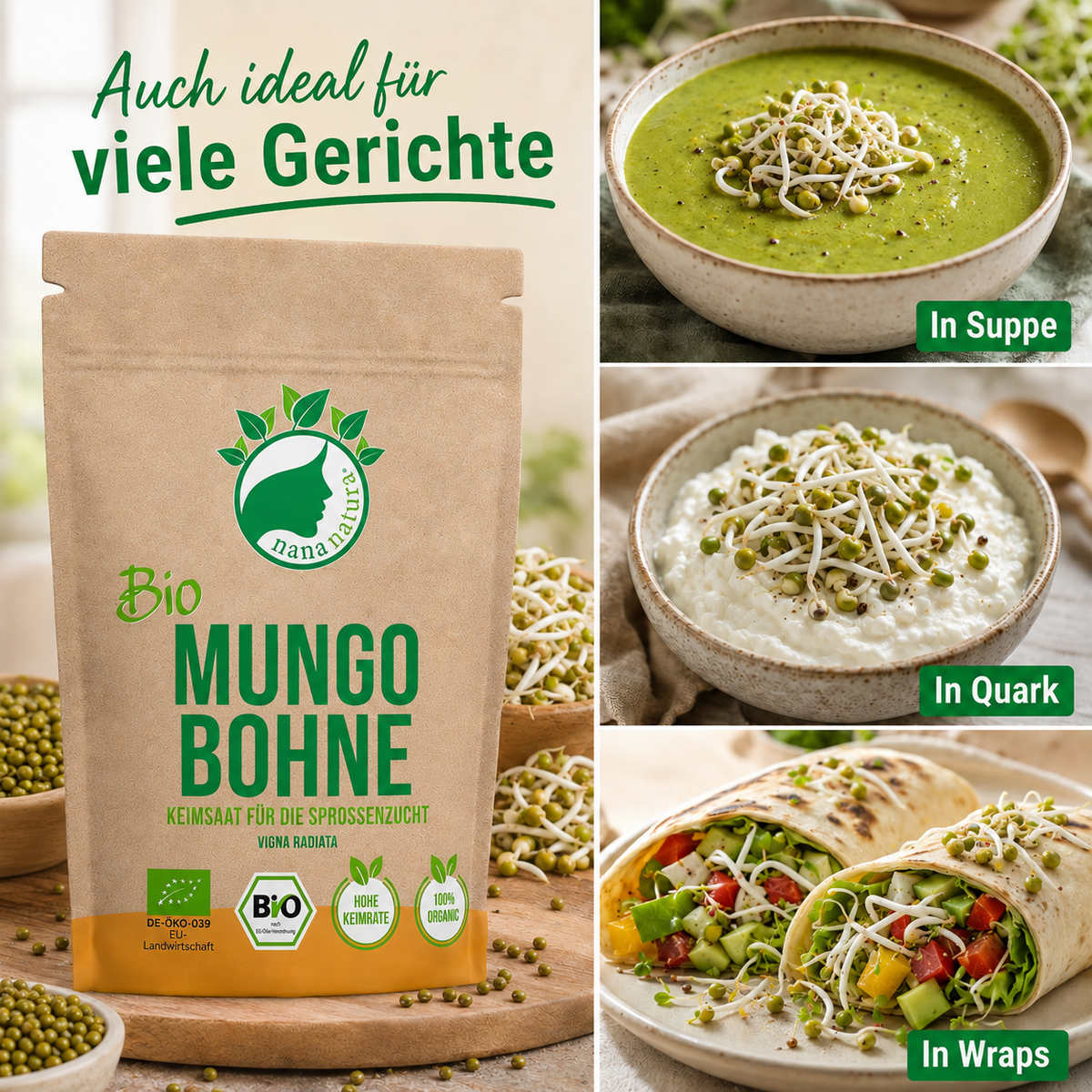 Bio Mungobohne Keimsaat 180g