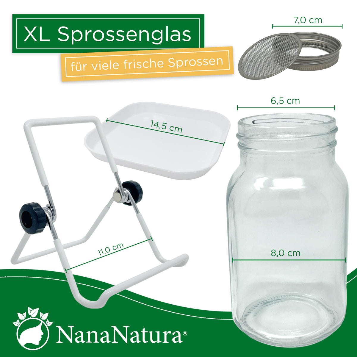 Sprossenglas zum Sprossen ziehen 750ml