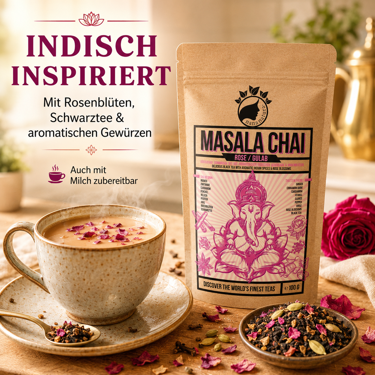 Masala Chai Rose Gulab 100g