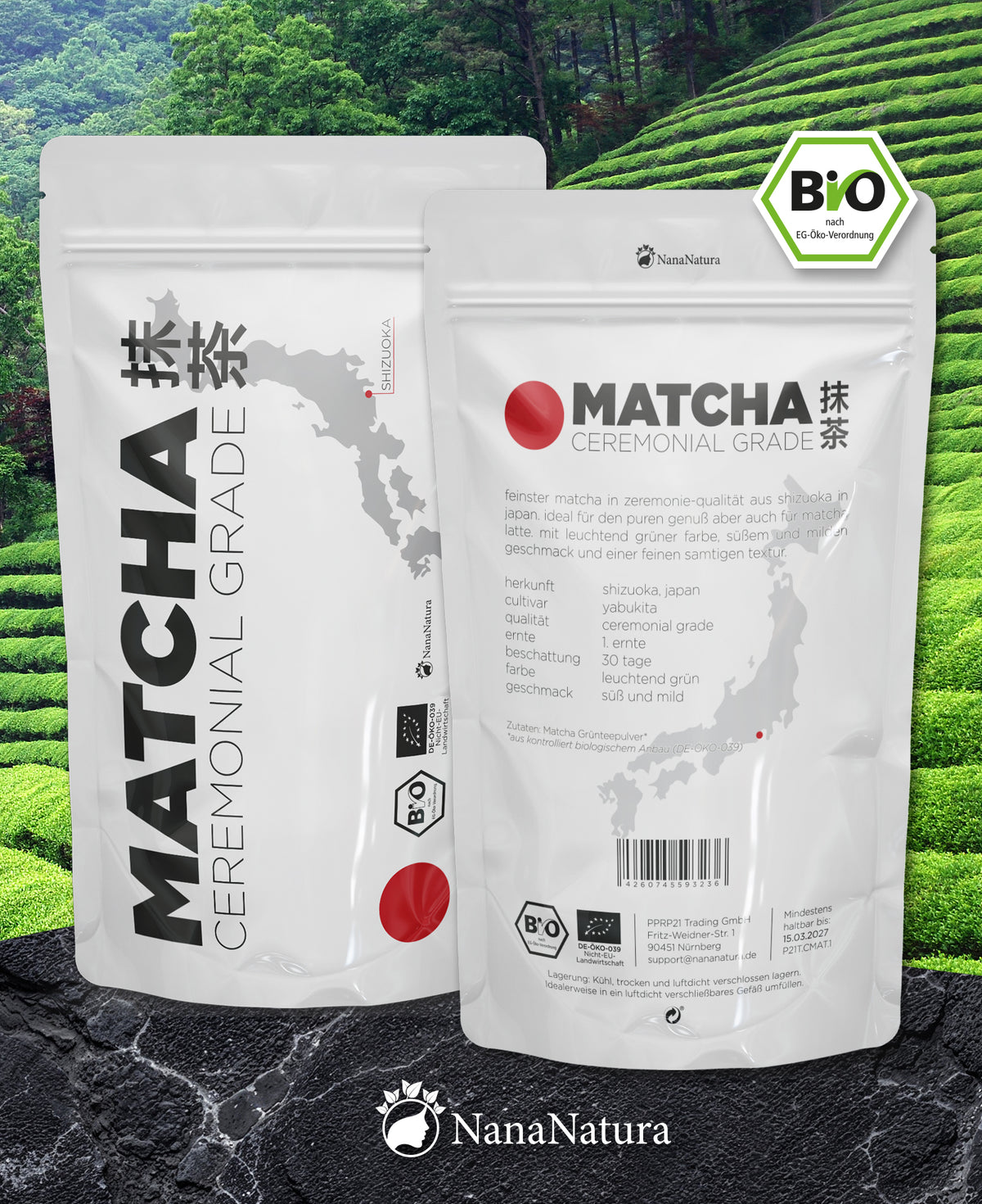 Bio Matcha-Pulver Ceremonial Grade 80g