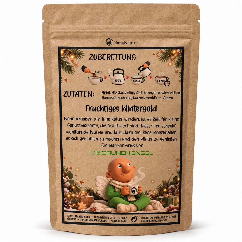 Individuell bedrucktes NanaNatura Teegeschenk – Rückseite