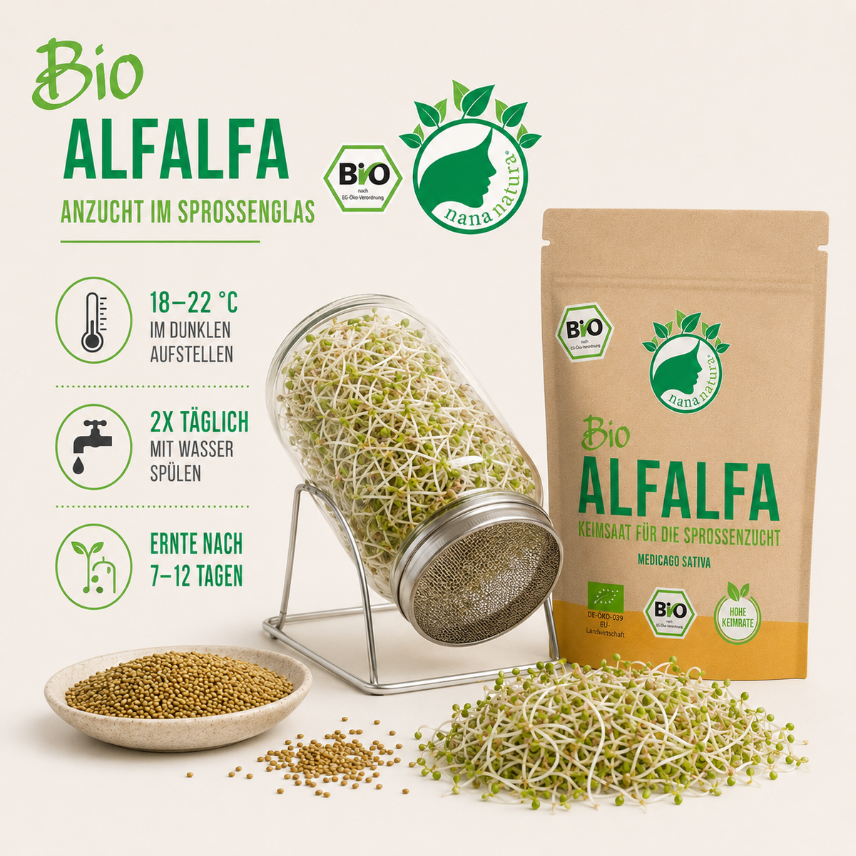 Bio Alfalfa Keimsaat 180g