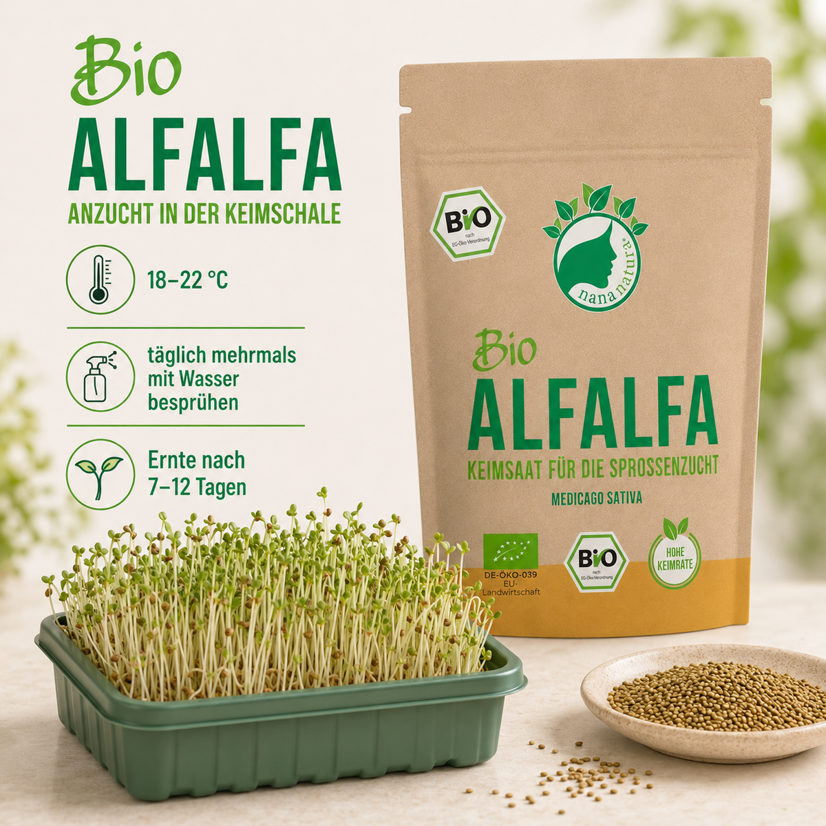 Bio Alfalfa Keimsaat 180g