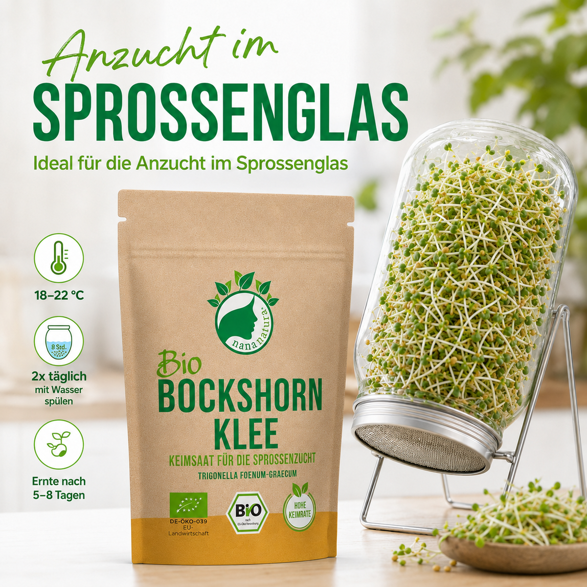 Bio Bockshornklee Keimsaat 180g