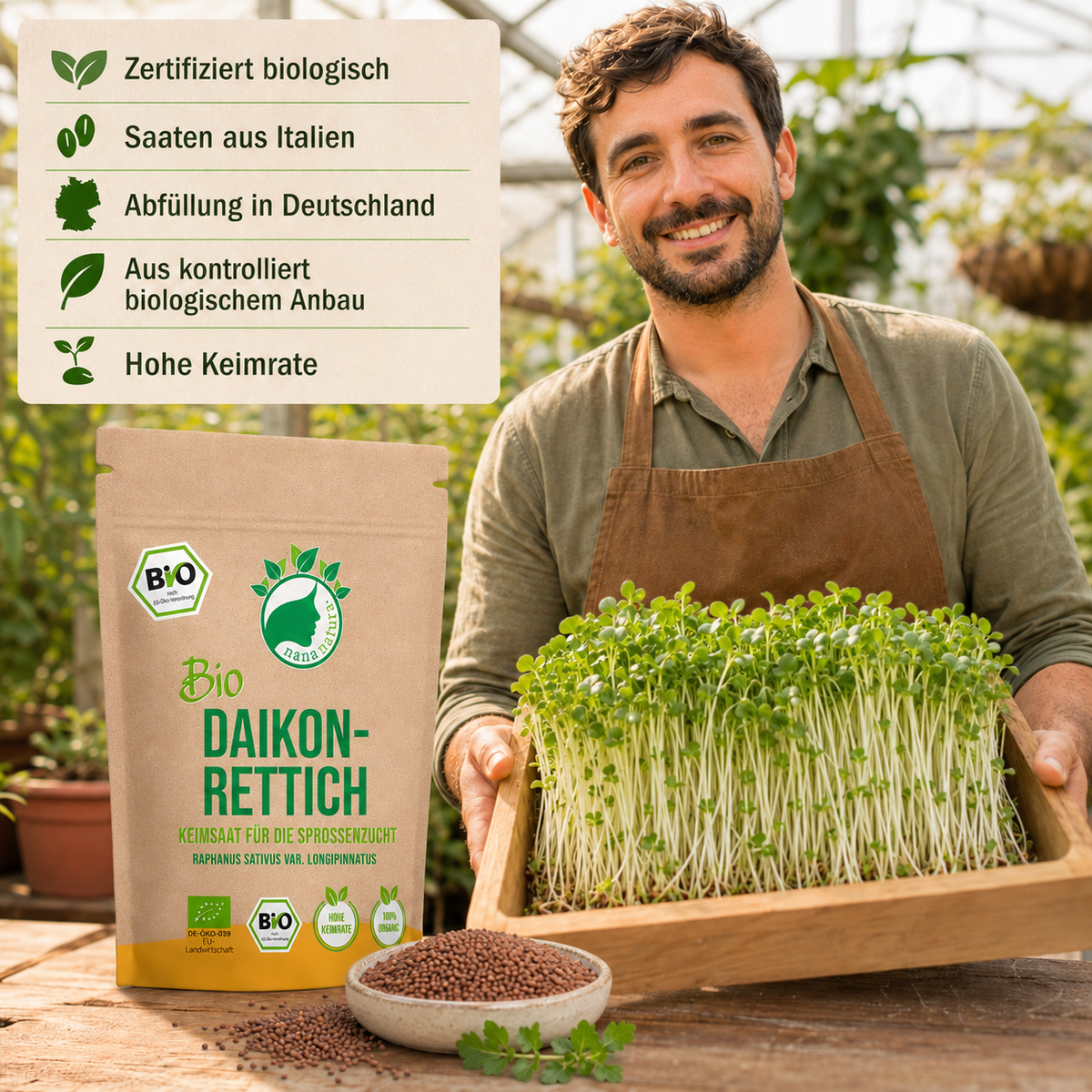 Bio Daikonrettich Keimsaat 180g