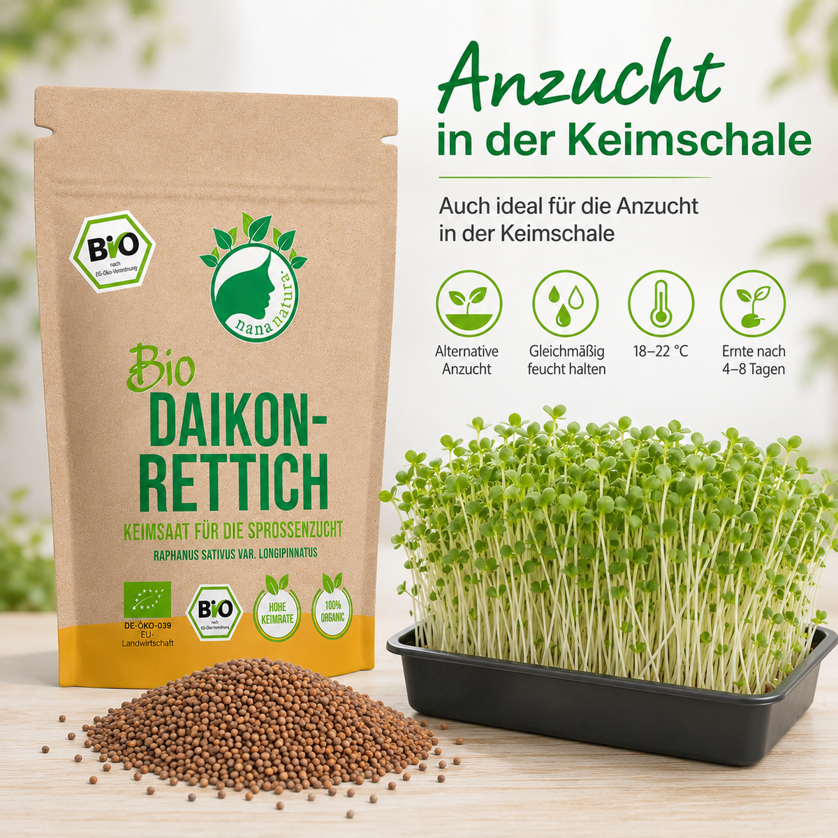 Bio Daikonrettich Keimsaat 180g