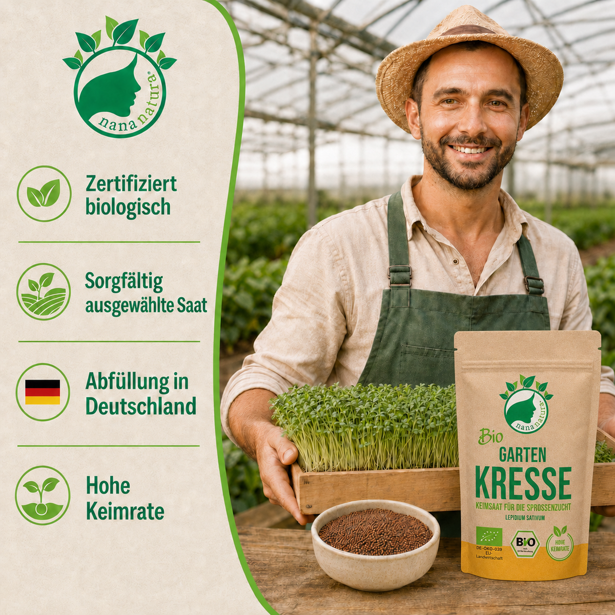 Bio Kresse Keimsaat 180g