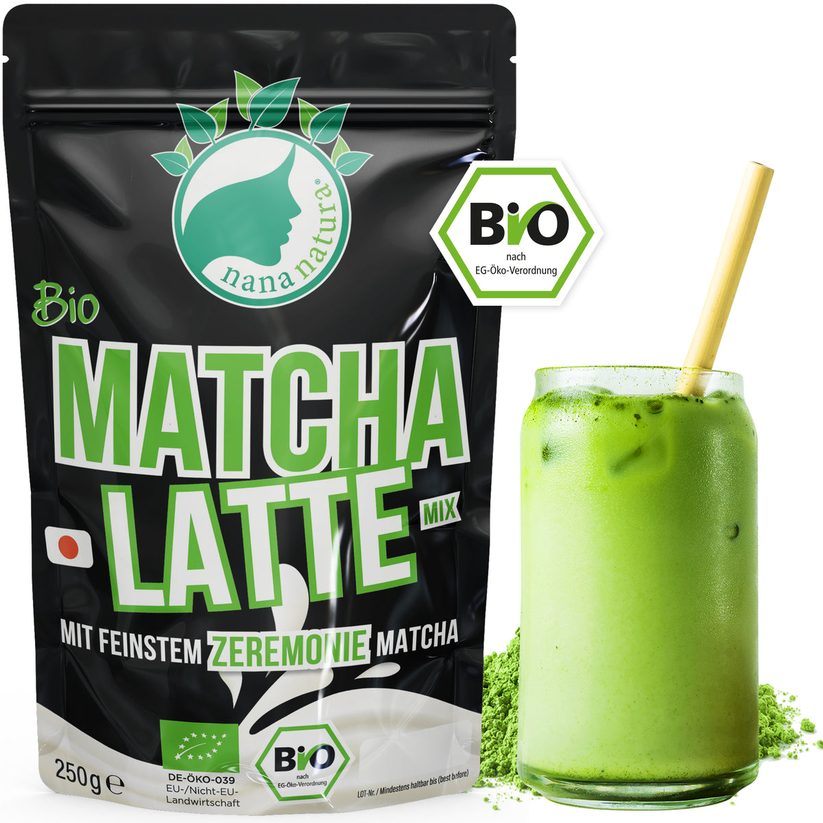 Bio Matcha Latte Instant-Pulver 250g