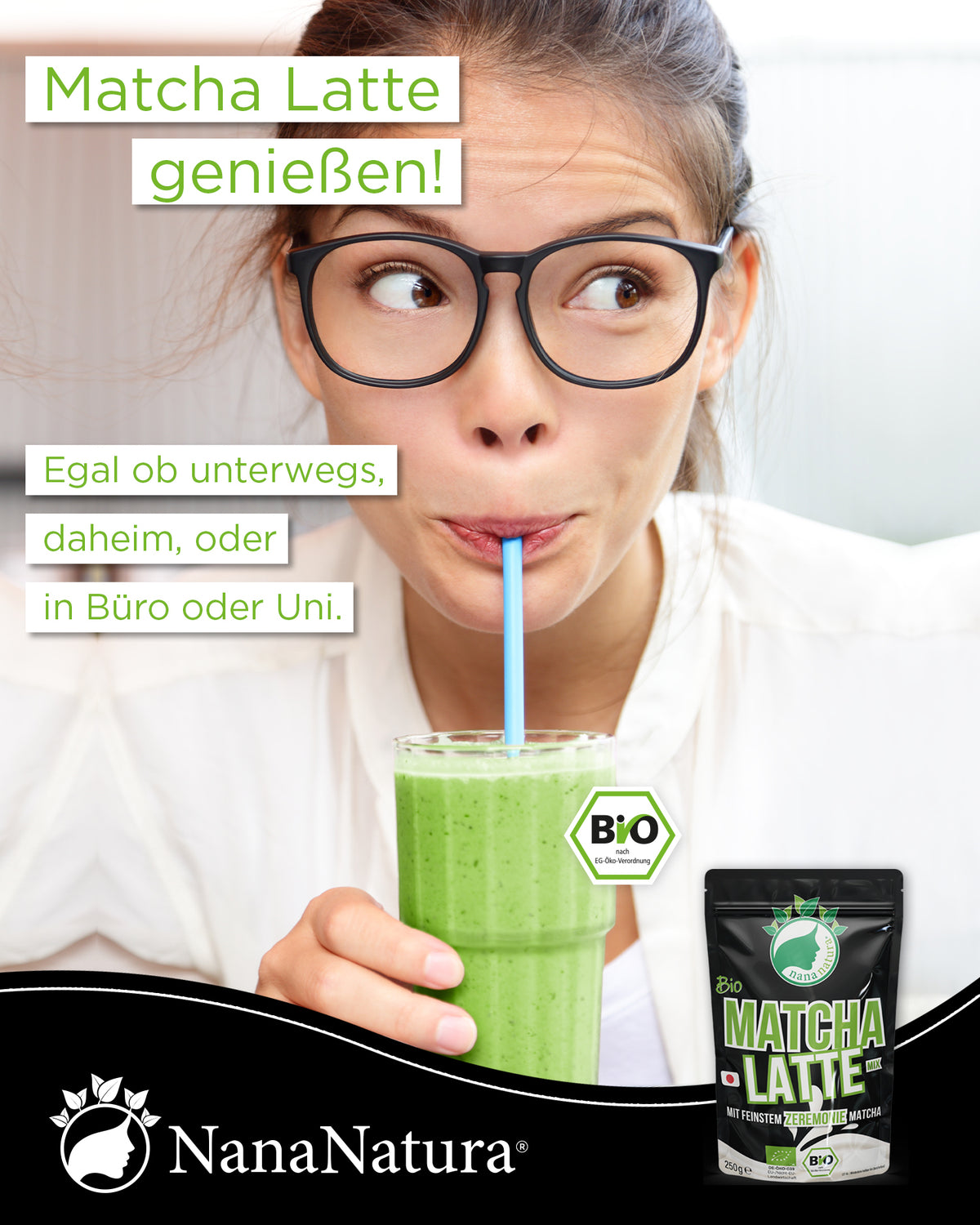 Bio Matcha Latte Instant-Pulver 250g