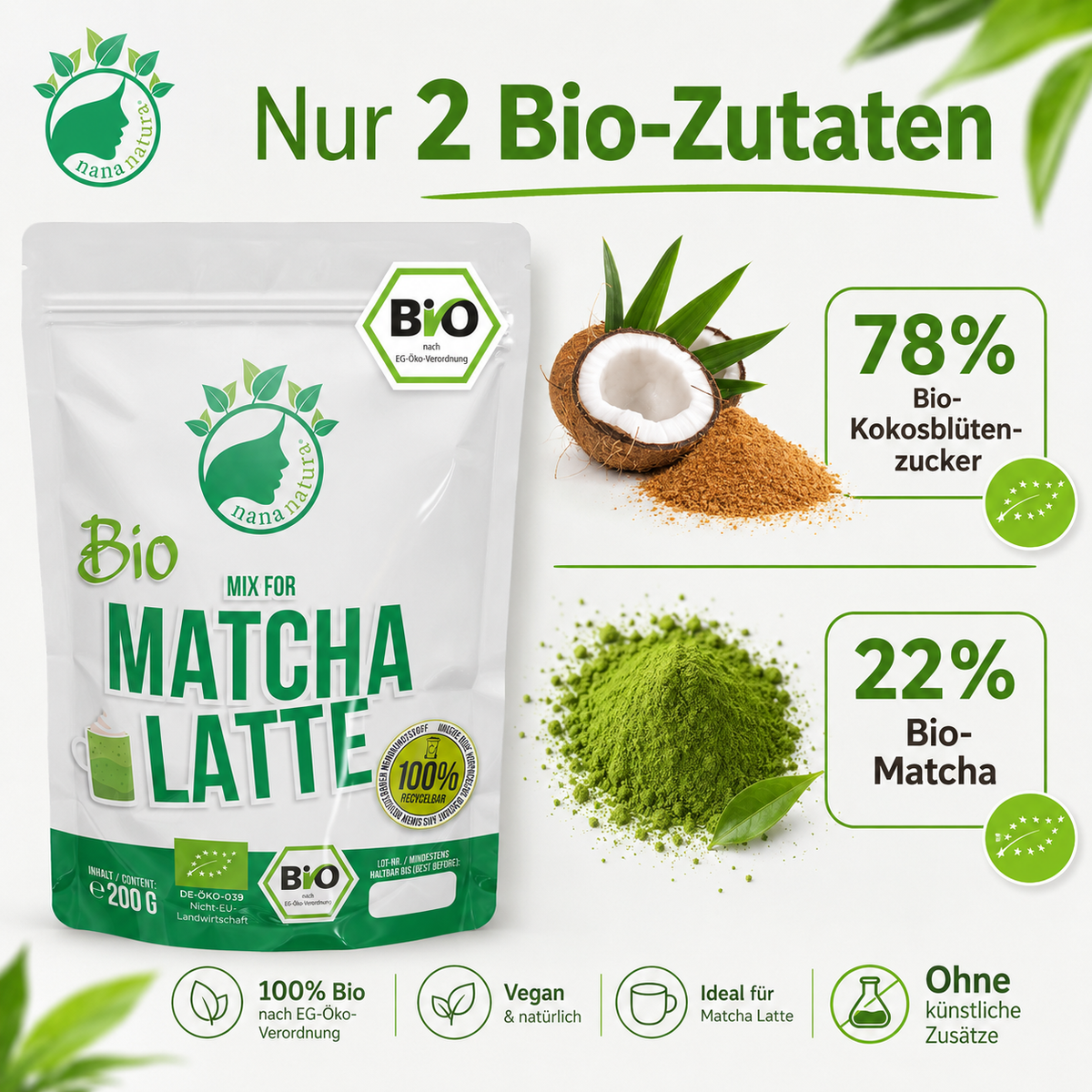 Bio Mix for Matcha Latte 200g