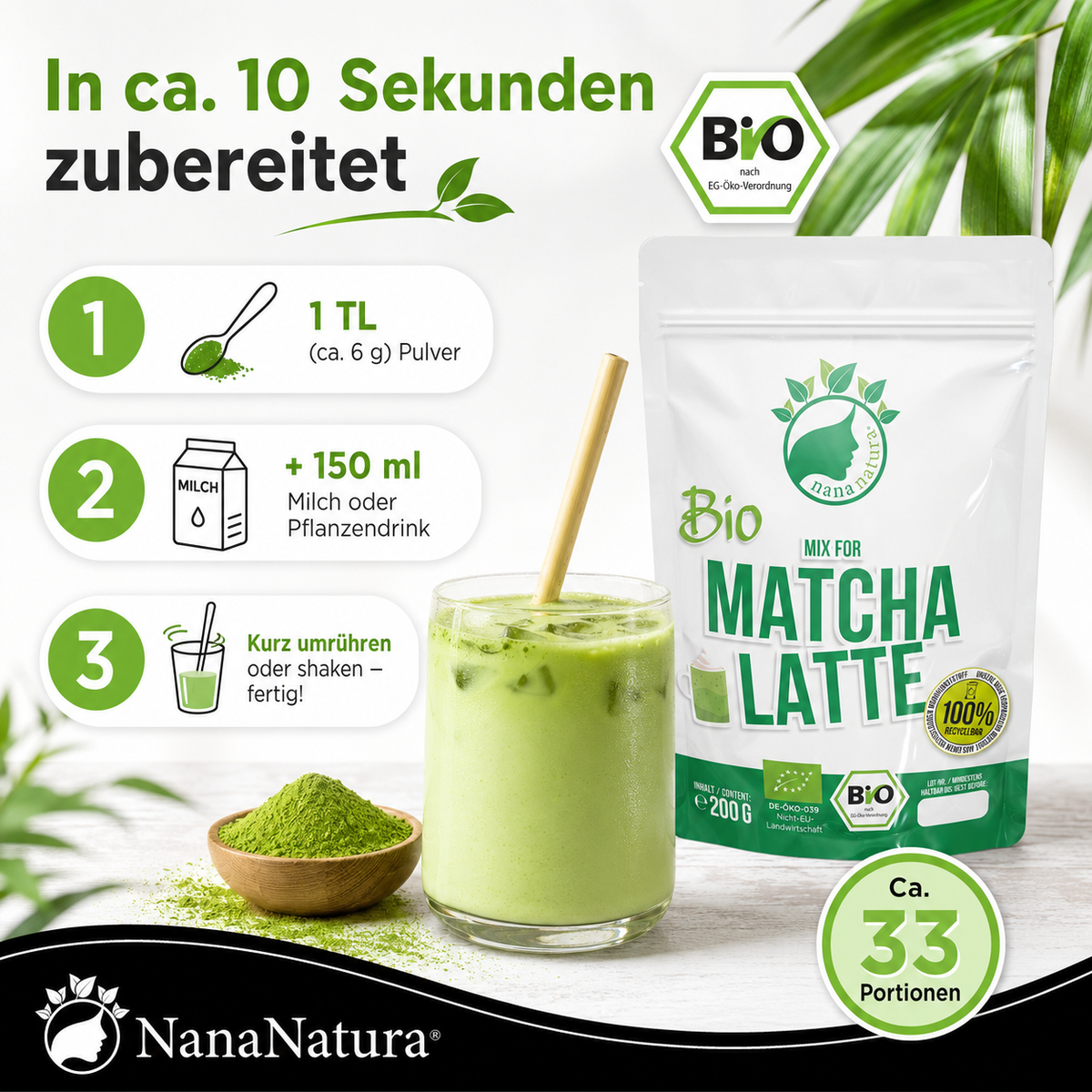 Bio Mix for Matcha Latte 200g