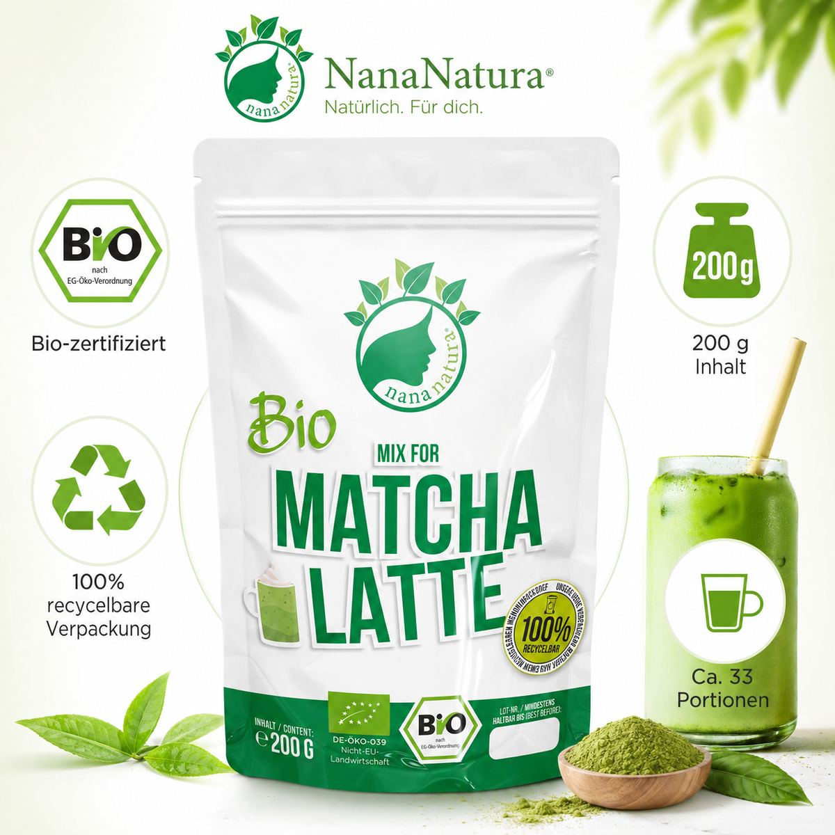 Bio Mix for Matcha Latte 200g