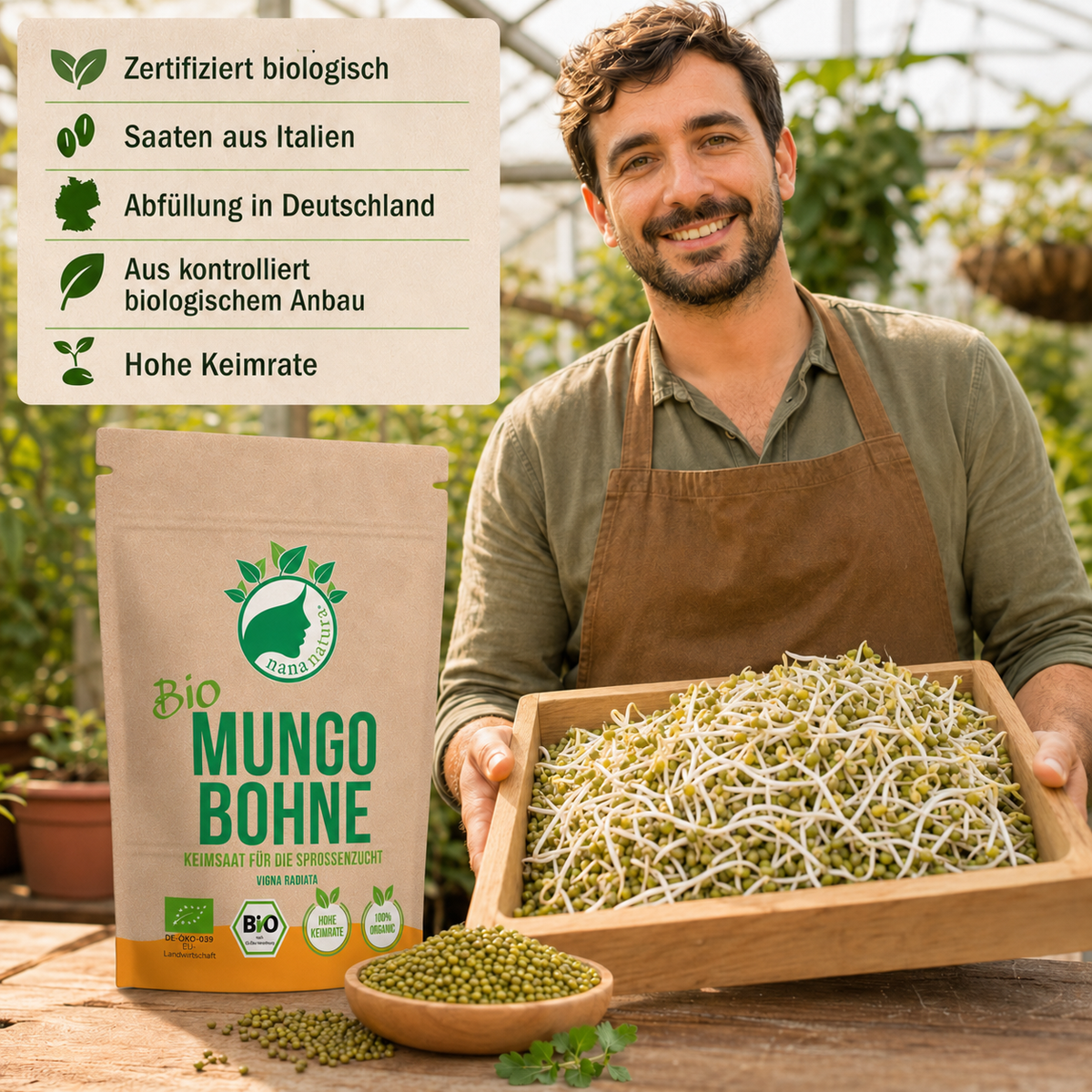 Bio Mungobohne Keimsaat 180g