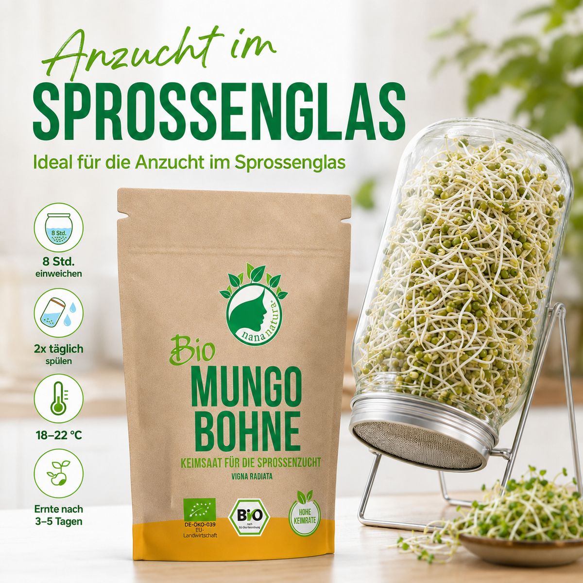 Bio Mungobohne Keimsaat 180g