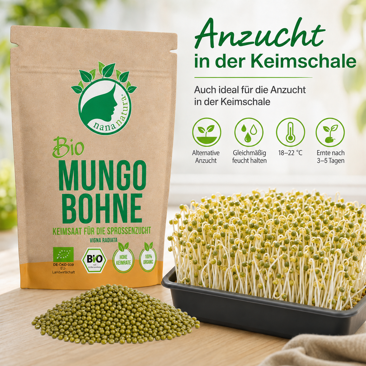 Bio Mungobohne Keimsaat 180g