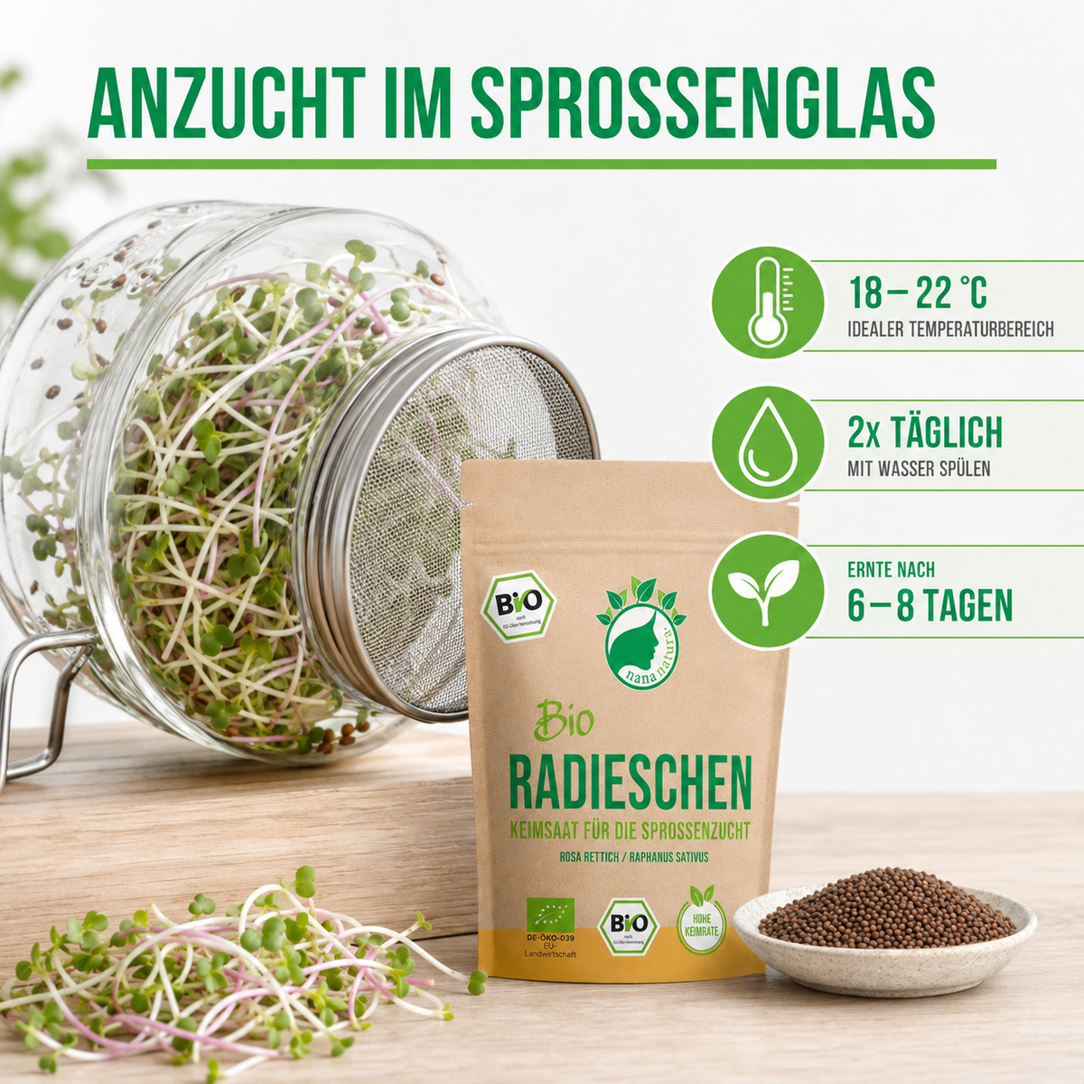 Bio Radieschen Keimsaat 180g