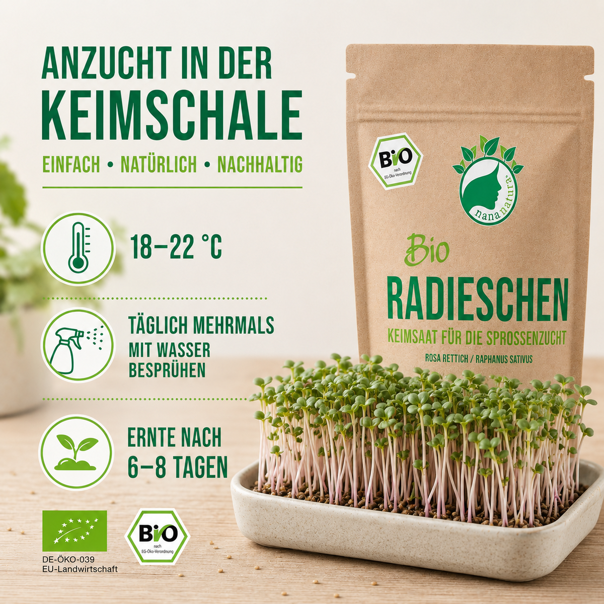 Bio Radieschen Keimsaat 180g