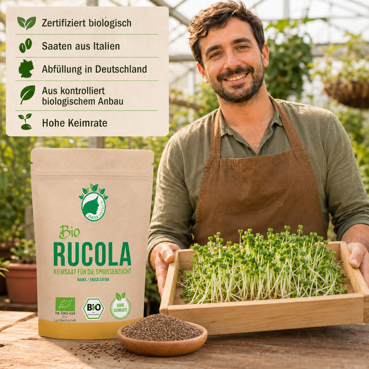 Bio Rucola Keimsaat 180g
