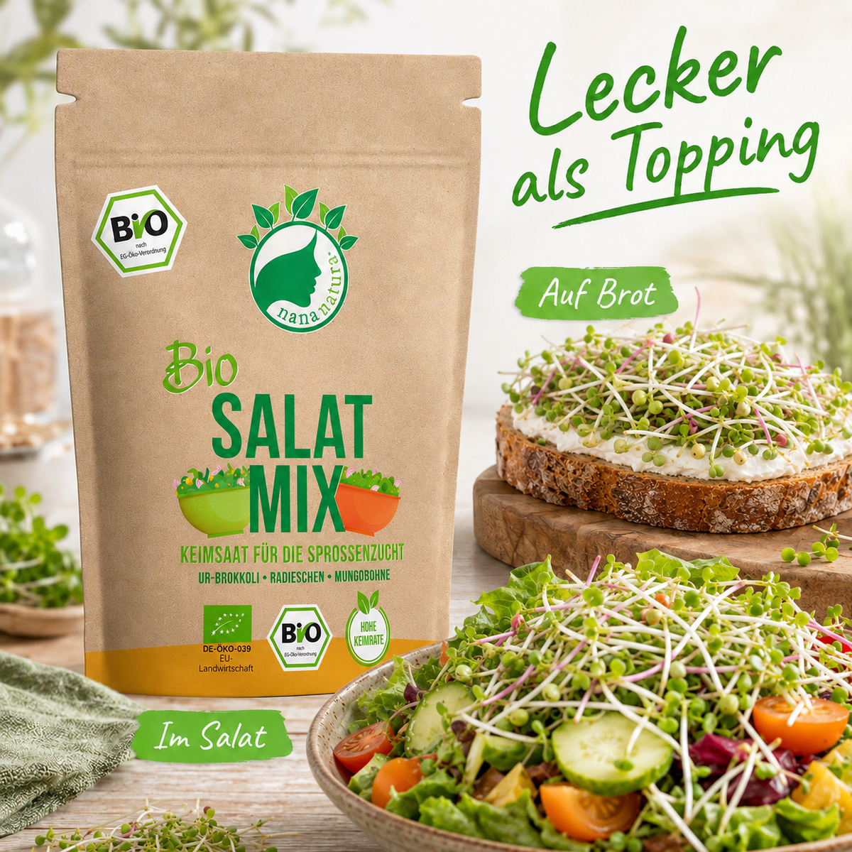 Bio Salat-Mix Keimsaat 600g