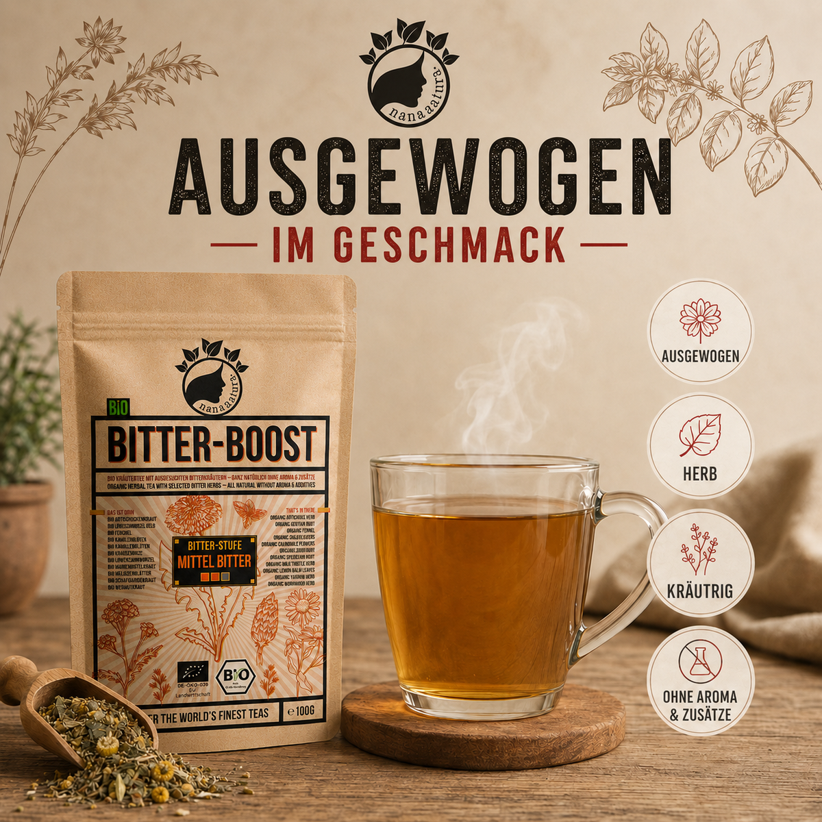 Bio Bittertee Bitter-Boost MITTEL 100g