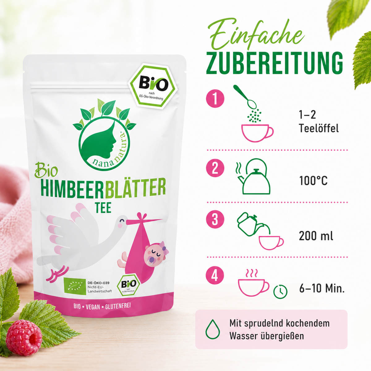 Bio Himbeerblätter-Tee 85g