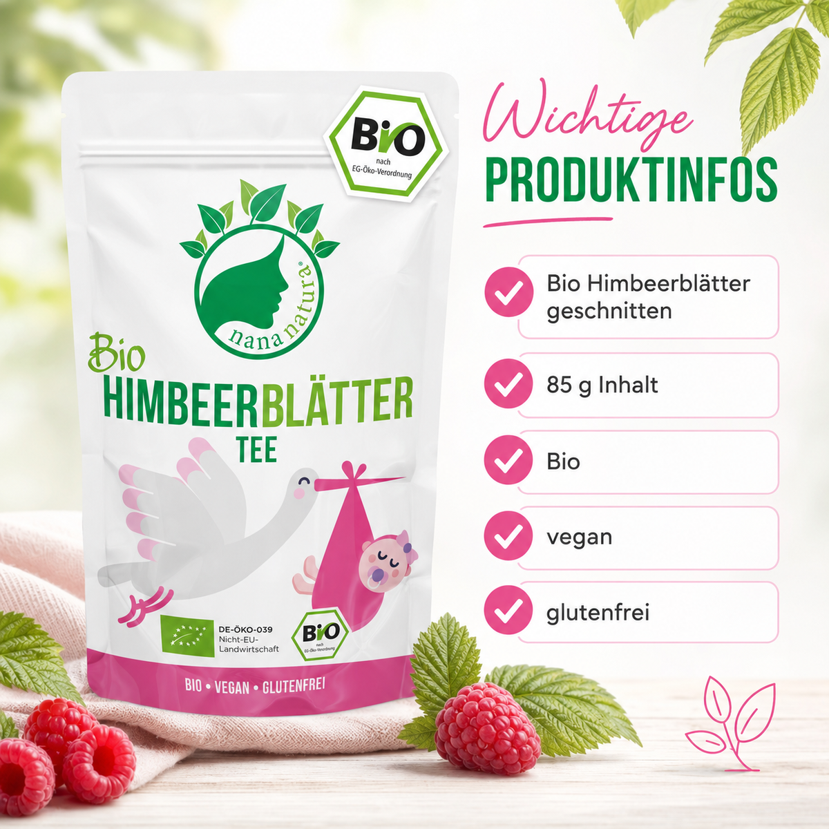 Bio Himbeerblätter-Tee 85g