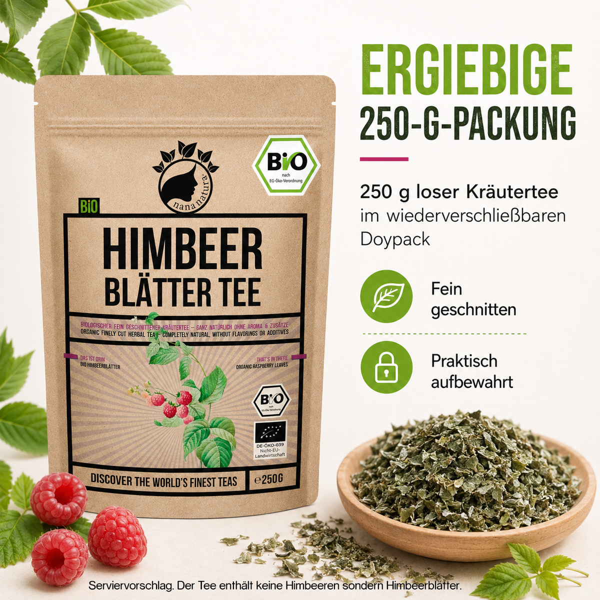Bio Himbeerblätter-Tee 250g