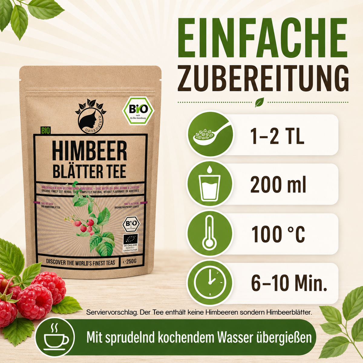 Bio Himbeerblätter-Tee 250g