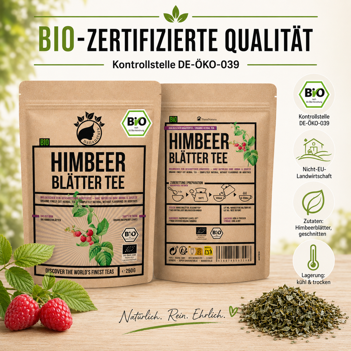 Bio Himbeerblätter-Tee 250g