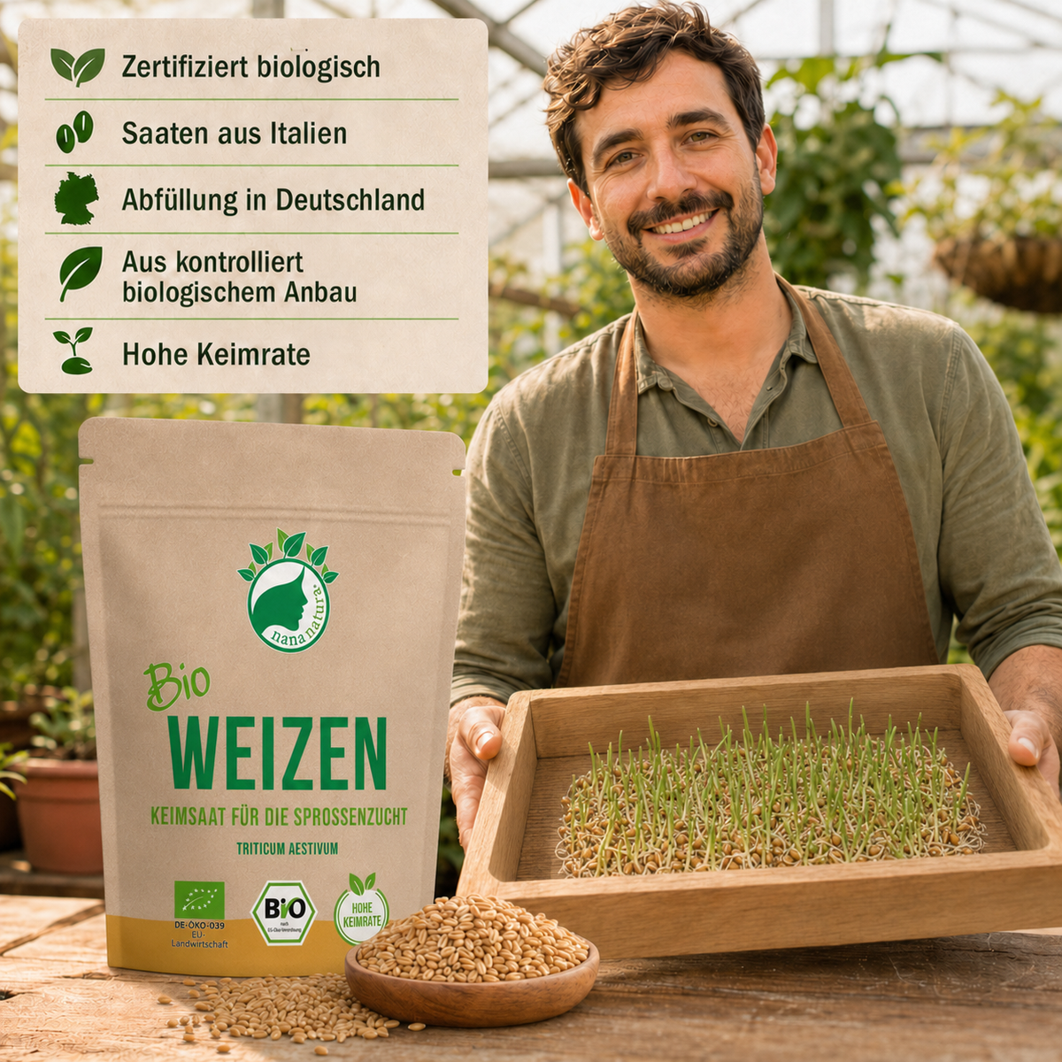 Bio Weizen Keimsaat 180g