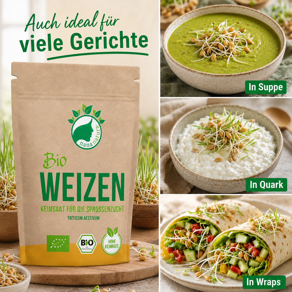 Bio Weizen Keimsaat 180g