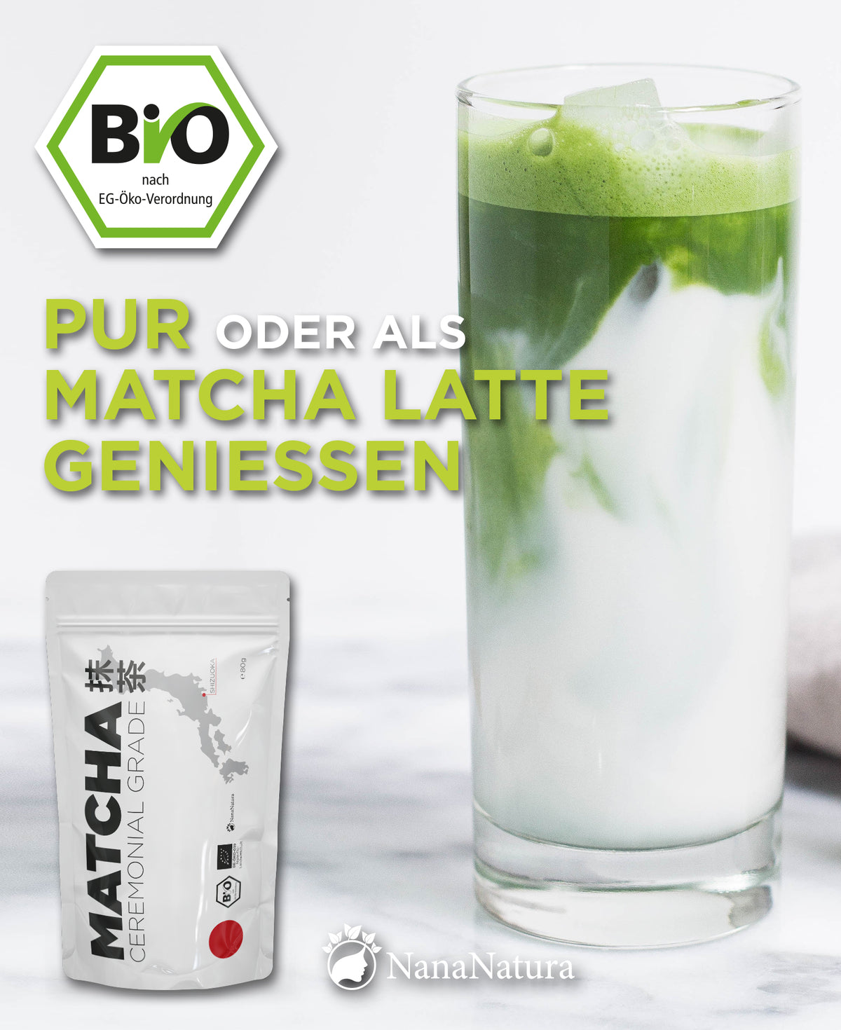 Bio Matcha-Pulver Ceremonial Grade 80g